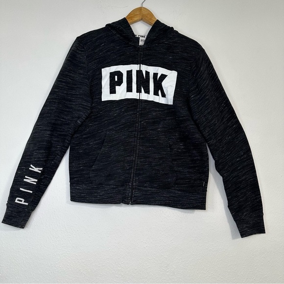 PINK Victoria's Secret Charcoal Hoodie with Logo - Picture 2 of 13